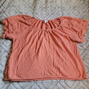 Texture & Thread Madewell Hadley Sweet Dahlia Short Sleeve Blouse Women's Sz L